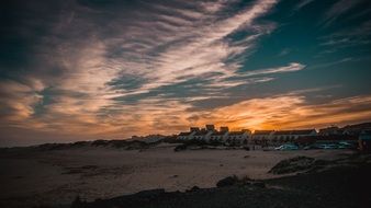 quite evening on the beach in south africa