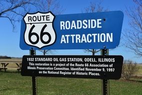 Route 66 roadside attraction sign