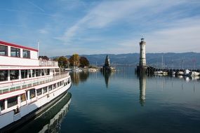 lighthouse in the harbor of lindau