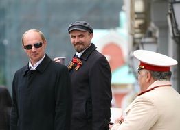 Putin and Lenin as costumed characters