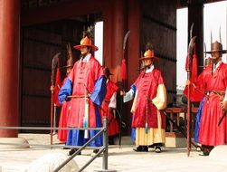 guards near the palace in korea