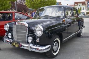 Black retro Mercedes Benz