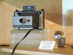 retro camera as a museum exhibit