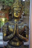 Picture of the metal Buddhist monk statue