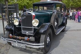 chrome historic car on the streets of Prague