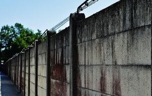 barbed wire wall in a concentration camp