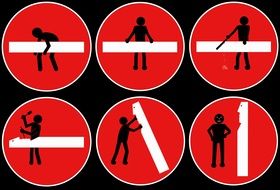 Stick figure signs clipart