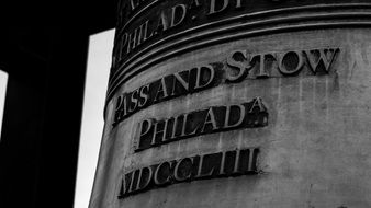 Black and white photo of historical bell tower in Washington