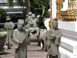 stone sculptures in buddhist temple