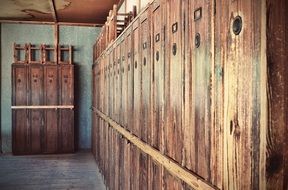 cabinets in Dachau concentration camp