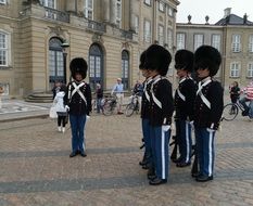 The Royal Life Guards on square at palace, Denmark, copenhagen