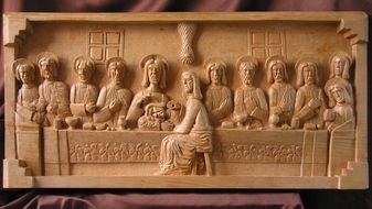 last supper wood carving