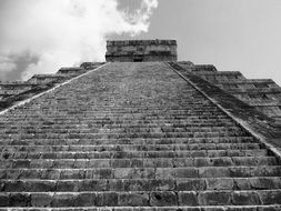 monochrome picture of historical Mexico Aztec landmark