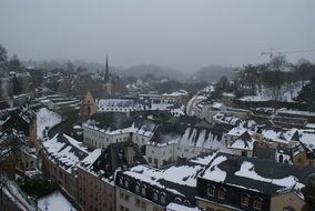 Landscape of Luxembourg In Snow