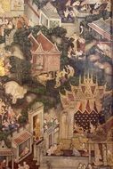 beautiful fresco in thailand temple