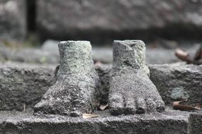 Historic feet of the statue