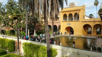 Tourists in the Seville Alcazar