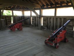 Picture of historic cannons in a fort