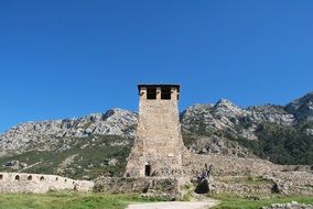 ruins of an old fortress in the mountains of albania