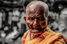 Portrait Of The Monk In Buddhism Temple