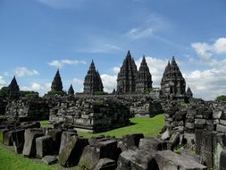 panoramic view of prambanan complex