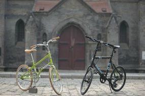 Couple of bikes near the church