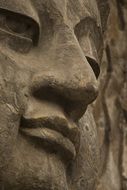Face of the statue of Buddha