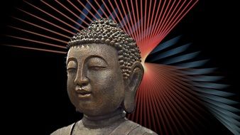 bronze statue of meditating Buddha