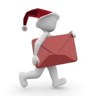 white figure as a christmas postman