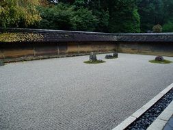 Zen Garden, grey Stones on Field