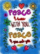 clipart of a colorful postcard about the peace