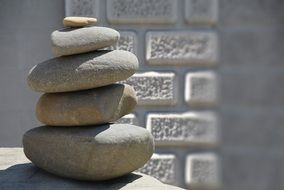 Zen stacked stones on meditation