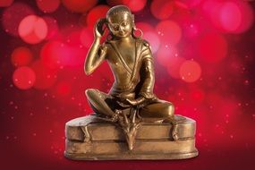 clipart of buddha statue on red background