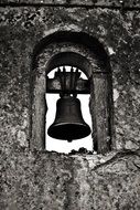 stone bell tower close-up