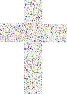 cross in multi-colored dots