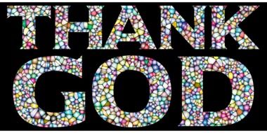 Prismatic inscription "thank god"