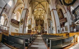 Inside of beautiful church in Lübeck