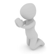 white praying person
