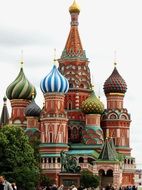 Cathedral with colorful domes on the Red Square in Moscow