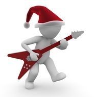 figure with red guitar for christmas
