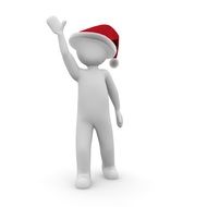 white figure in red christmas hat