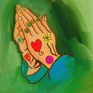 drawing of praying hands