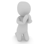 white figure in prayer as a 3d model