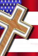 cross on american flag