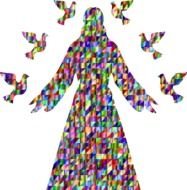 clipart of prismatic silhouette of Christ