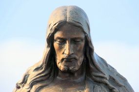 sculpture of jesus christ in the cemetery
