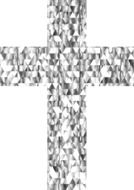 christian cross in silver dots