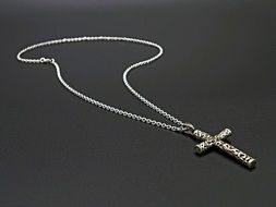 silver cross with chain