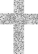 christian cross in black and white dots