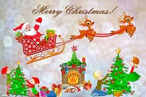 christmas on colorful card